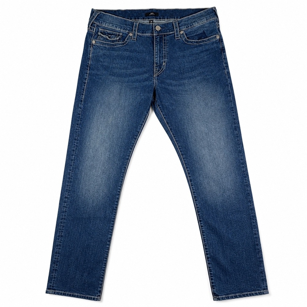 True Religion Geno Relaxed Slim Jeans Mens 38 Blue Denim Flap Pocket Y2K Street